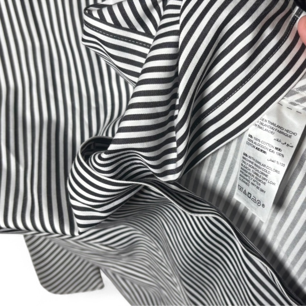 Chico’s Black White Striped Tunic Shirt XL (3) Cotton No Iron NWT - Picture 7 of 8